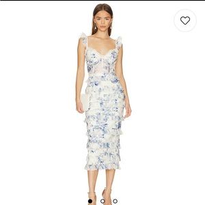V. Chapman Fiorenza Midi Dress in Provençal Blue Floral